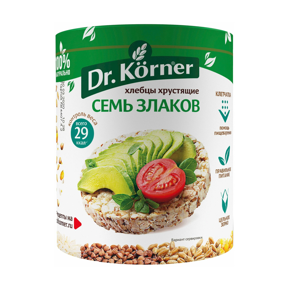 Купить хлебцы dr.korner 7 злаков 100г с доставкой на дом в магазине SPAR