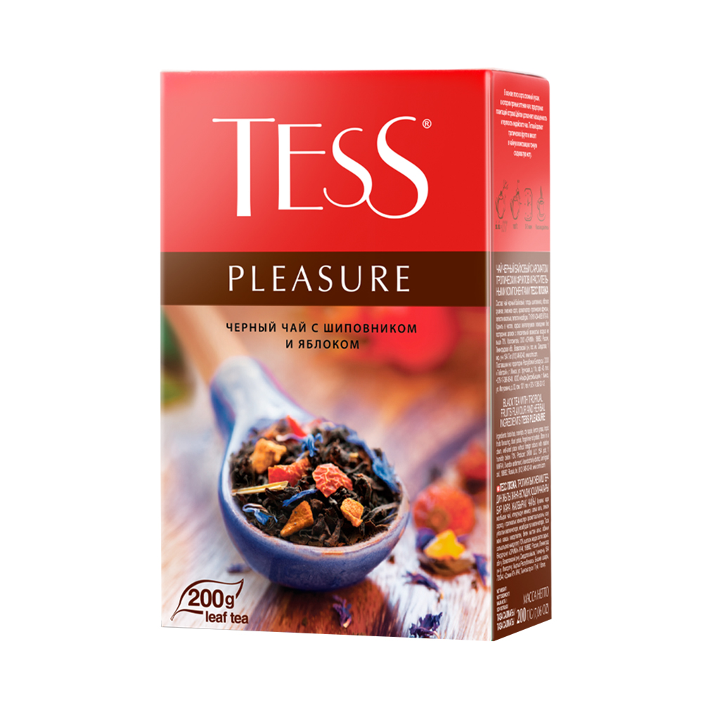 Купить чай черный tess pleasure 200г с доставкой на дом в магазине SPAR