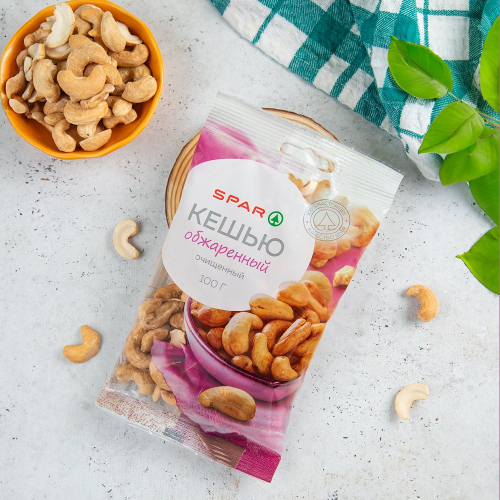 Изображение товара Кешью SPAR Обжаренный Очищенный 100г