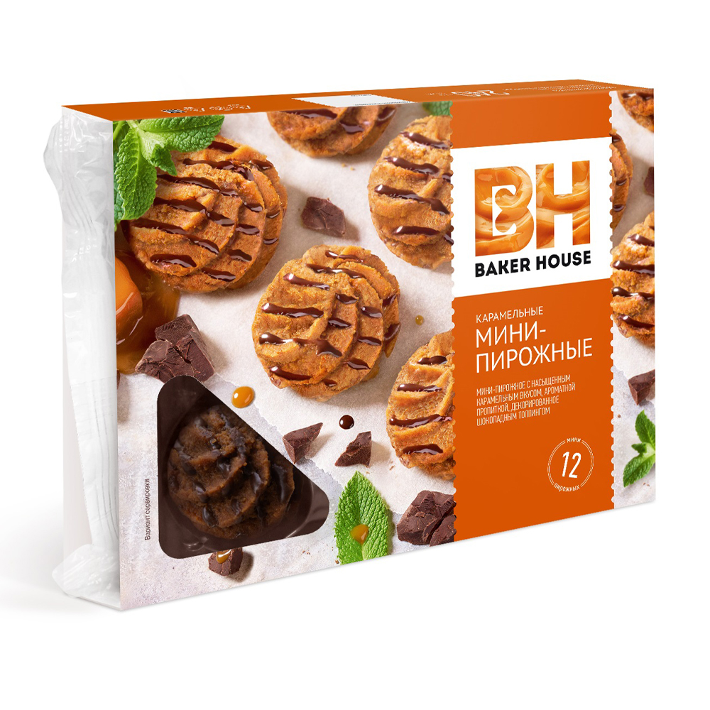Купить мини-пирожные baker house карамельные 240г с доставкой на дом в ...