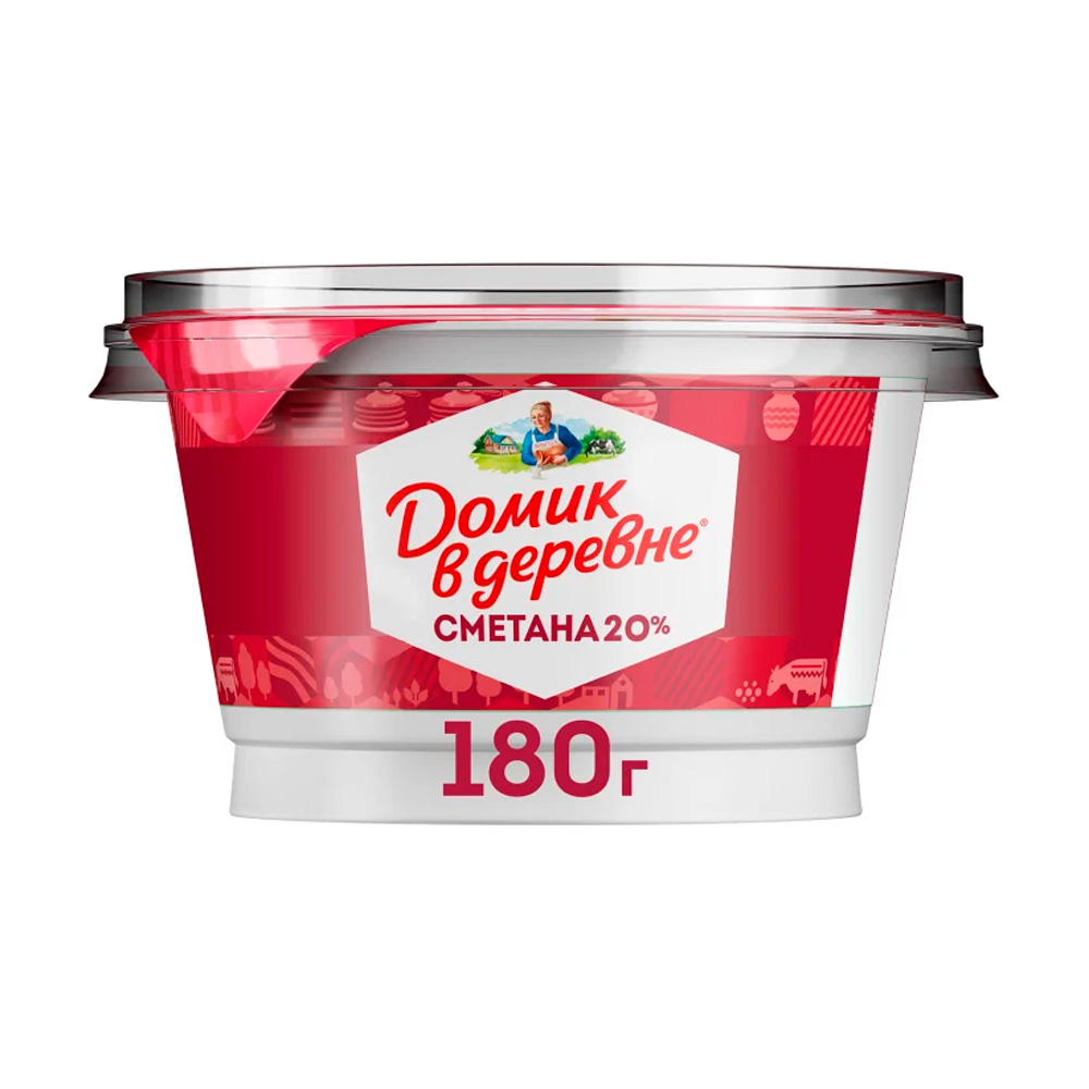 Купить сметана домик в деревне 20% 180г с доставкой на дом в магазине SPAR