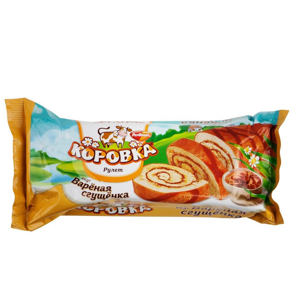 Изображение товара Рулет Коровка Бисквитный с Вареной Сгущенкой 200г