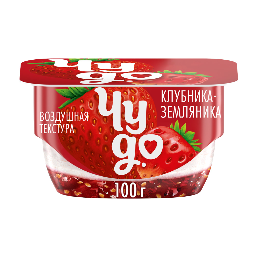 Изображение товара Десерт Чудо Творожок клубника-земляника 4% 100 г