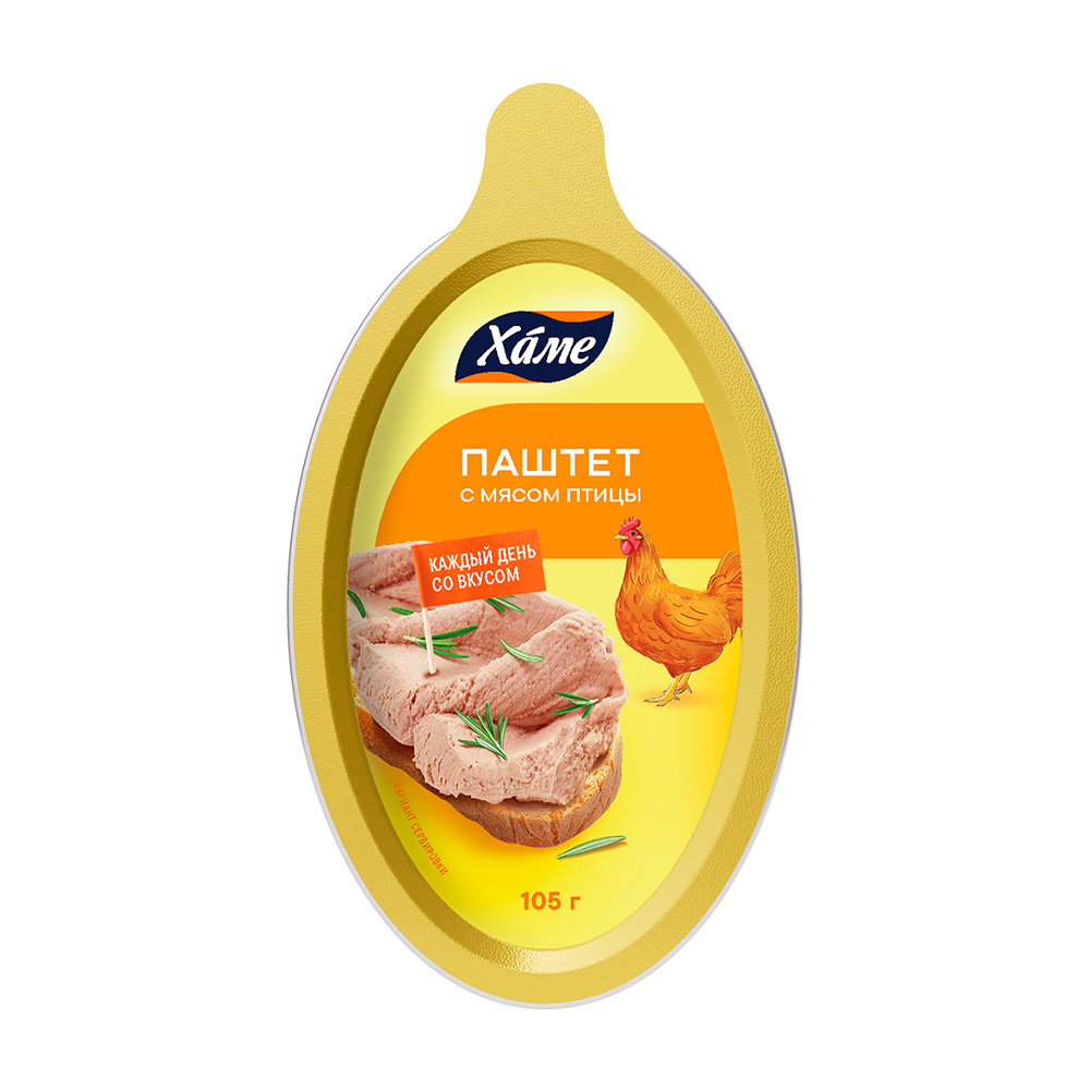 Изображение товара Паштет Хаме с птицей 105 г - удобный перекус