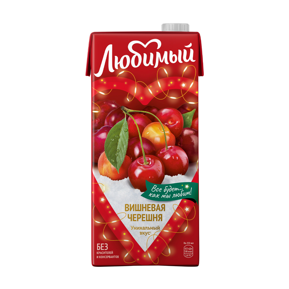 Купить Нектар Любимый Яблоко Вишня Черешня 1,93л с доставкой на дом в ...