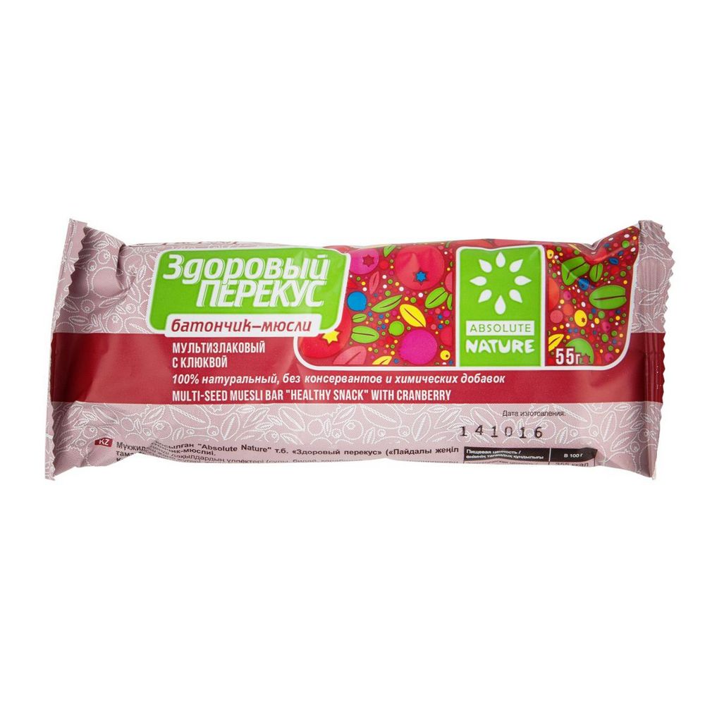 Изображение товара Батончик-Мюсли Здоровый Перекус Клюква 55г