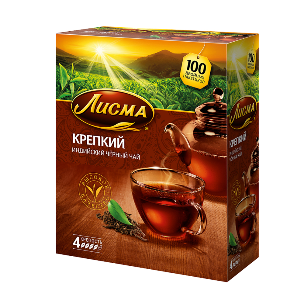 Купить чай черный лисма крепкий 100 пакетиков с доставкой на дом в ...
