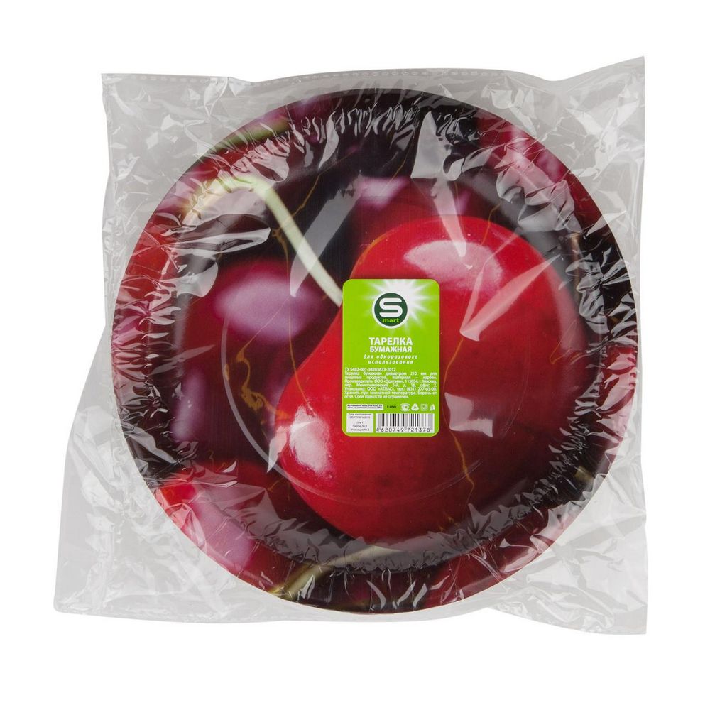 Изображение товара Тарелка бумажная SMART 6 шт — яркий дизайн, безопасна и удобна