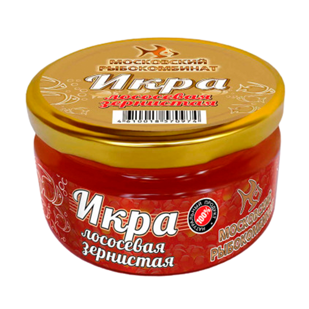 Изображение товара Икра Лососевая Горбуши Московский Рыбокомбинат 200г ст/б