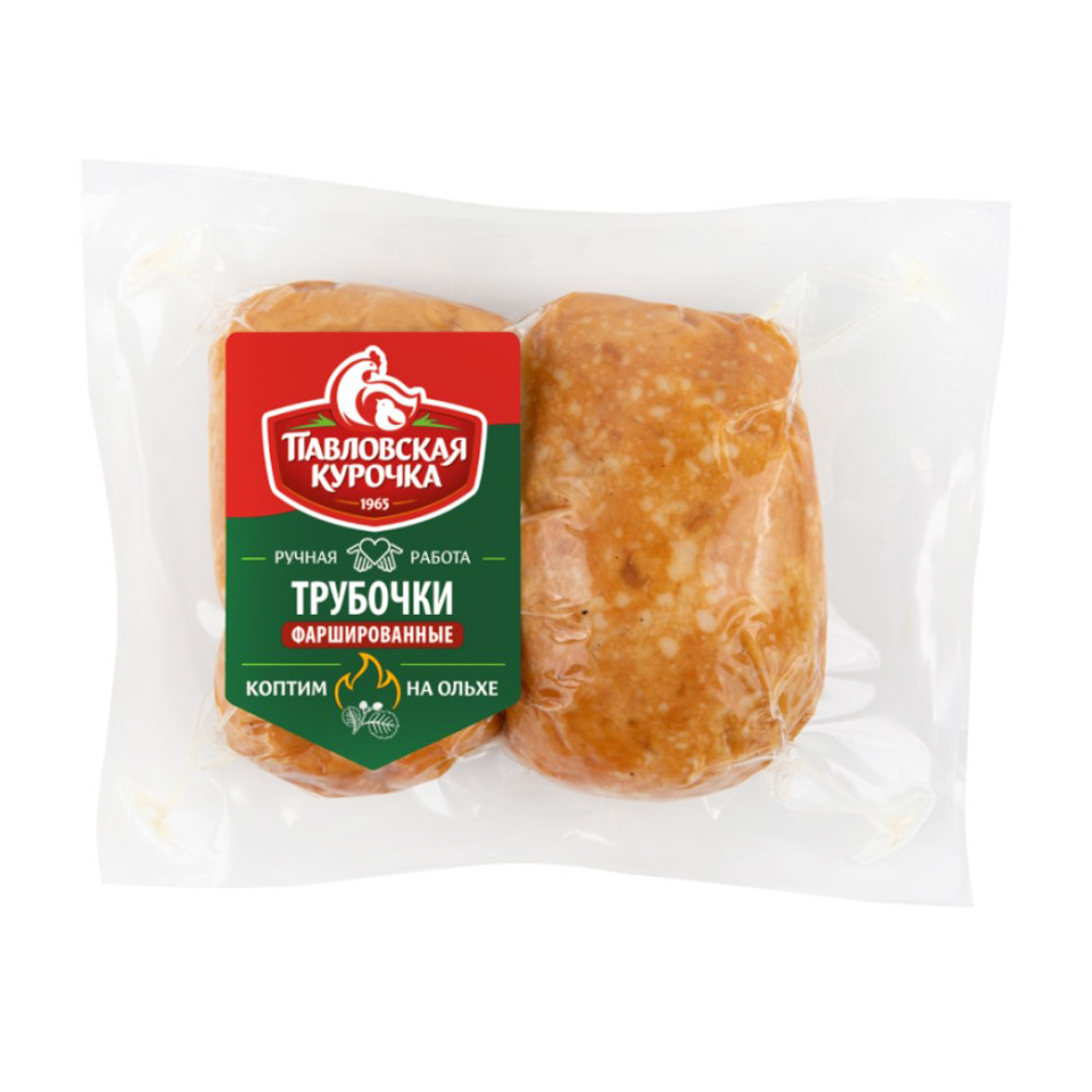 Изображение товара Трубочки из Мяса Цыпленка Варено-Копченые Фаршированные в/у