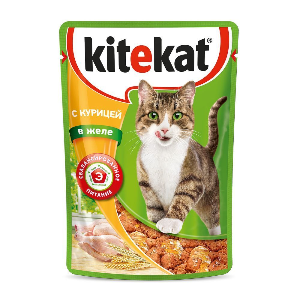 Изображение товара Корм Влажный для Кошек Kitekat Курица в Желе 85г