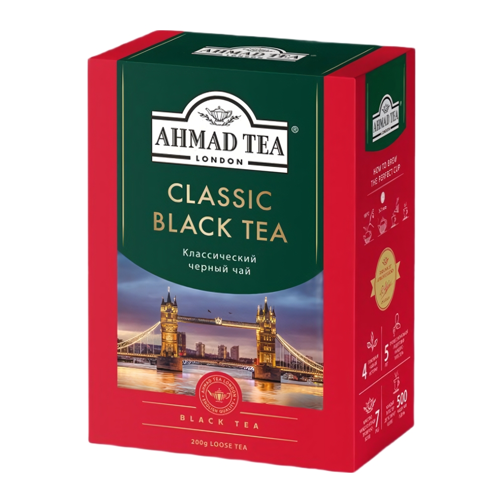 Изображение товара Чай Ahmad Tea Classic Чёрный Листовой 0.2 кг — насыщенный аромат и терпкое послевкусие