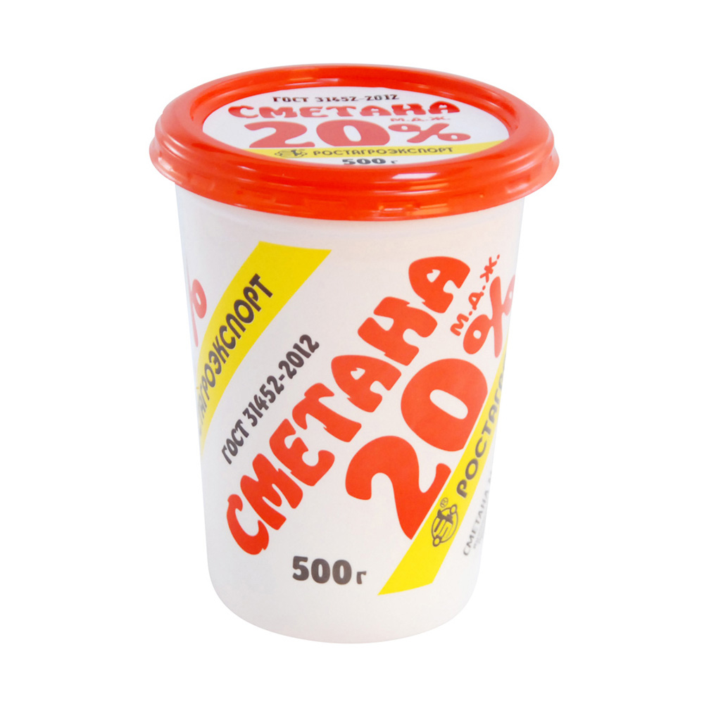 Изображение товара Сметана Ростагроэкспорт 20% 500г