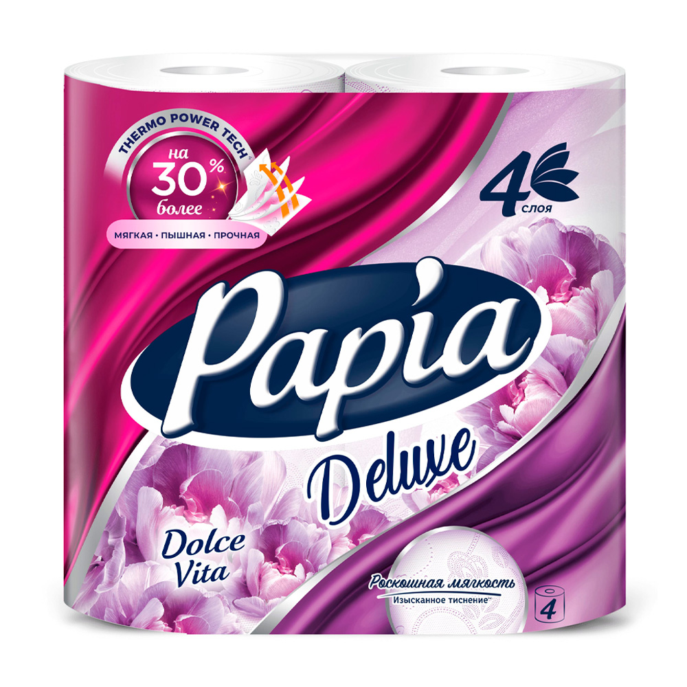 Изображение товара Papia Deluxe Dolce Vita - 4 слоя, 4 рулона