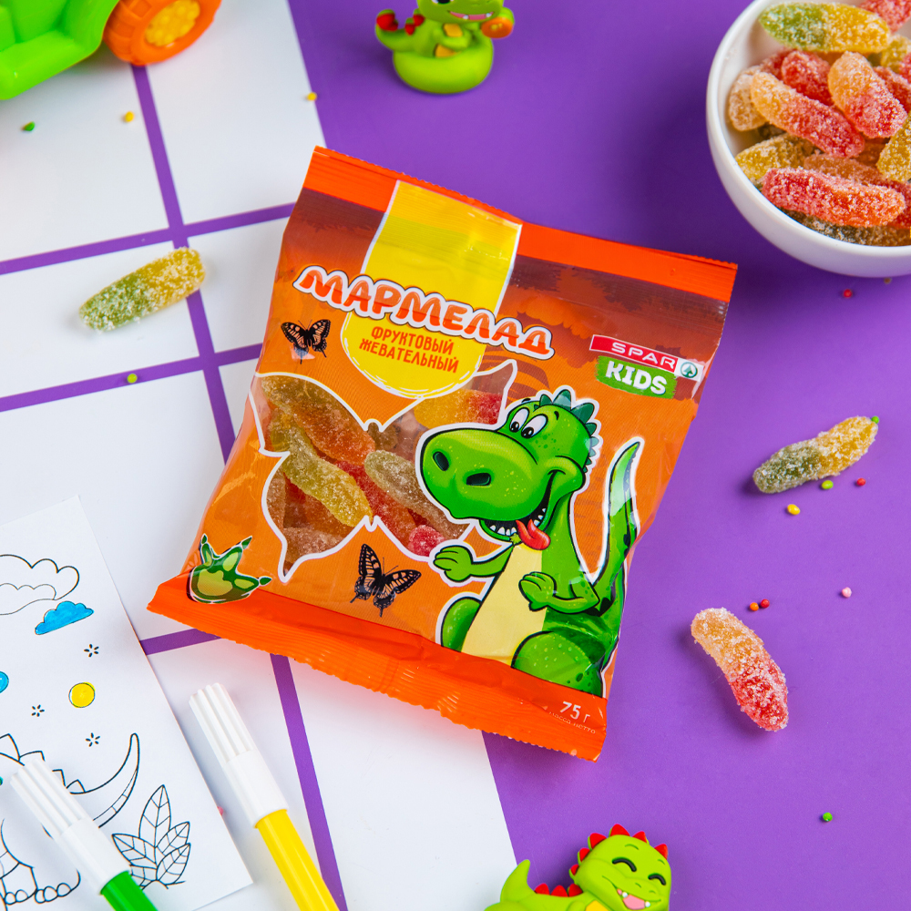 Изображение товара Мармелад Жевательный SPAR KIDS Червячки-Кислячки 75г