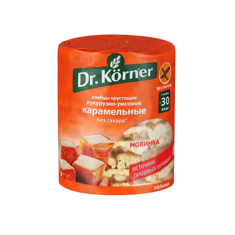 Купить хлебцы dr.korner хрустящие кукурузно-рисовые карамельные 90г с ...