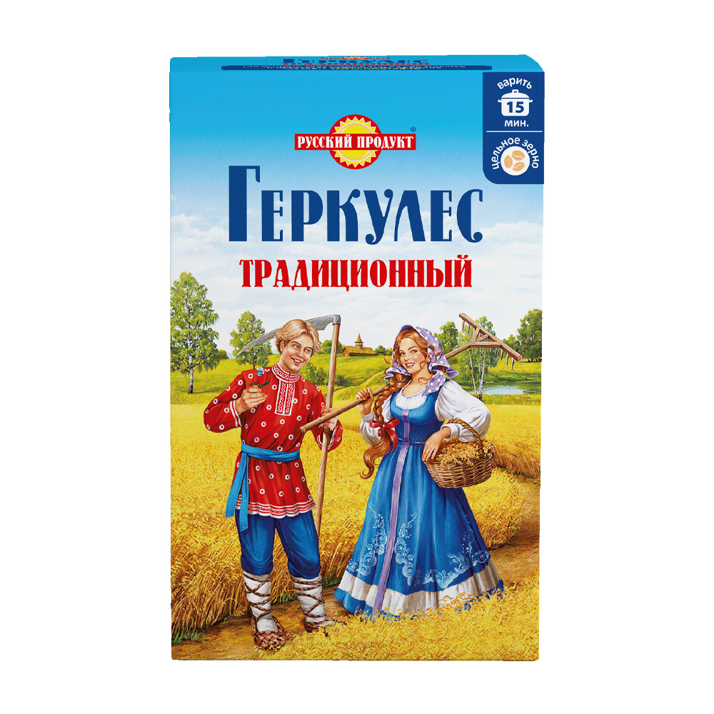 Купить хлопья овсяные русский продукт традиционный 15 мин 500г с доставкой  на дом в магазине SPAR