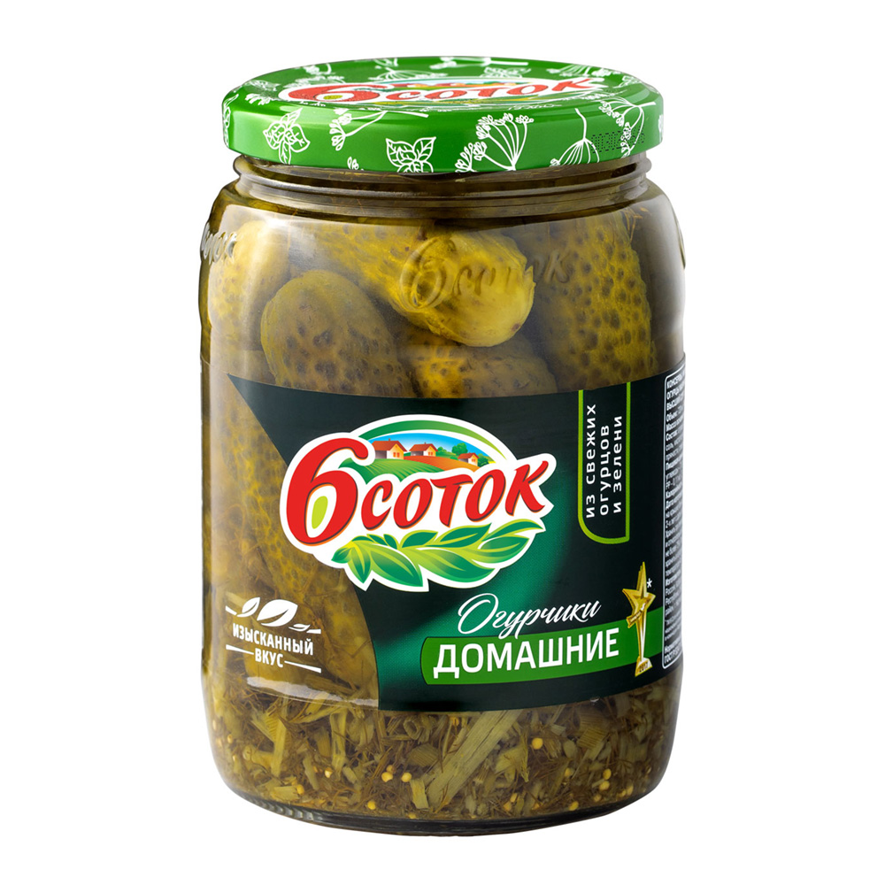 Купить огурцы домашние 6 соток 680г стекло с доставкой на дом в ...