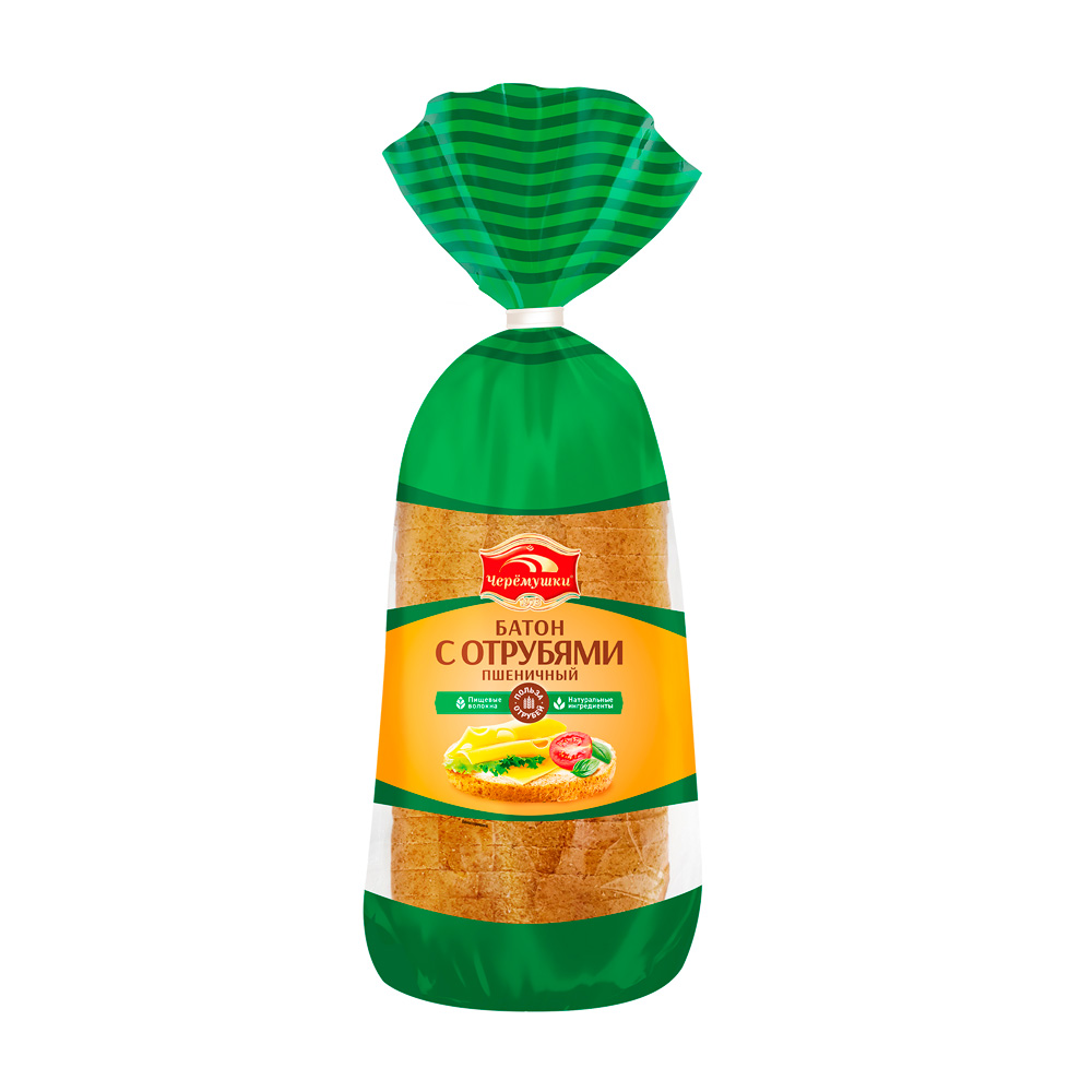 Изображение товара Батон Черемушки с Пшеничными Отрубями Нарезка 350г