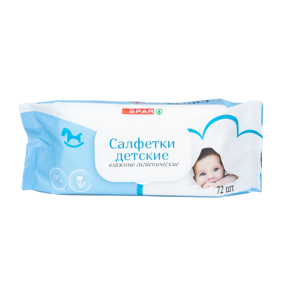 Изображение товара Влажные Салфетки SPAR Детские с Клапаном 72шт