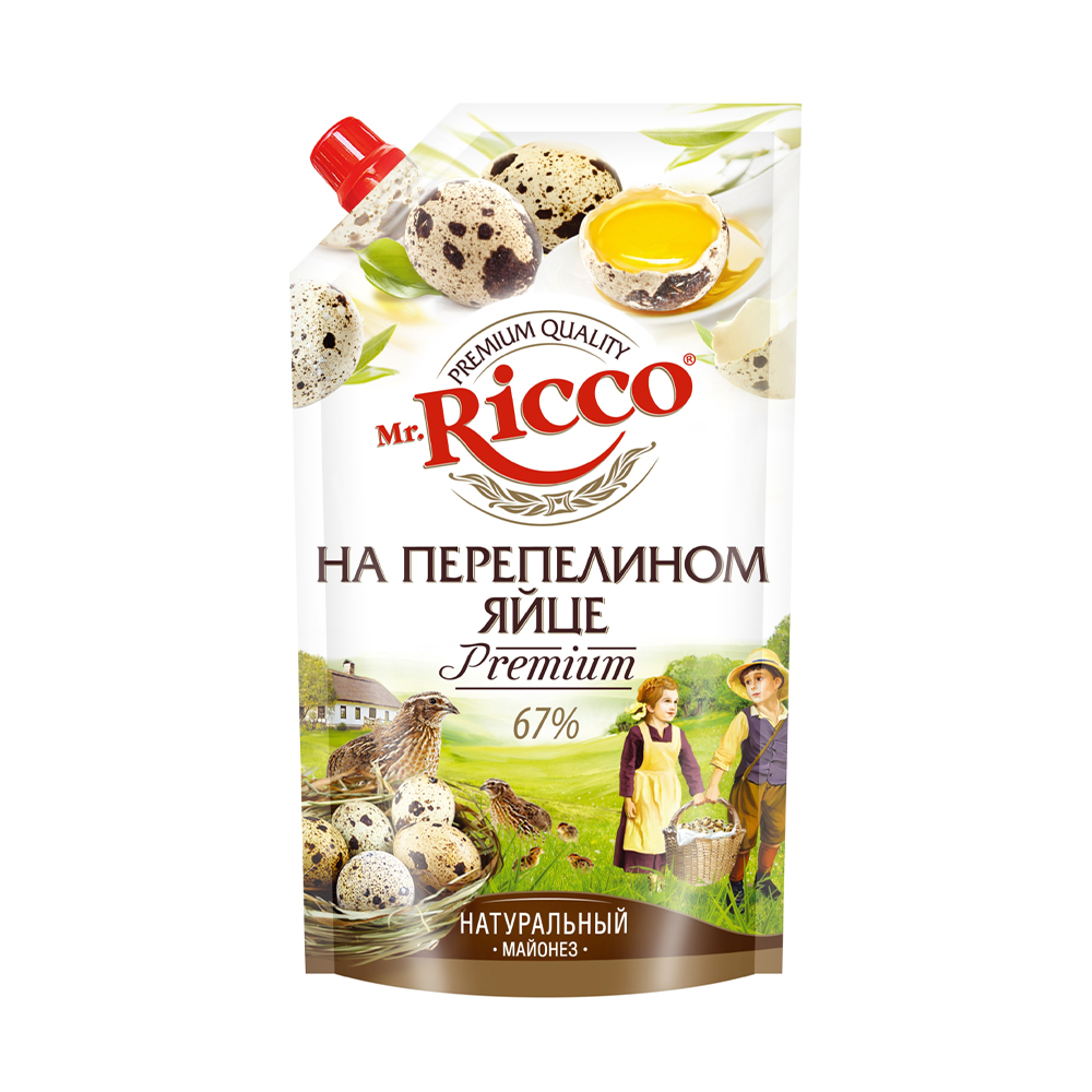 Изображение товара Майонез Mr.Ricco на Перепелином Яйце 67% 375г Дой Пак