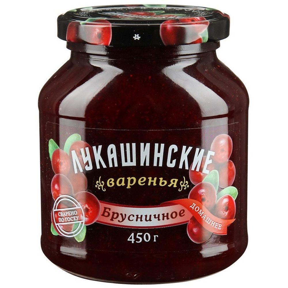 Купить варенье лукашинские брусничное 450г с доставкой на дом в ...