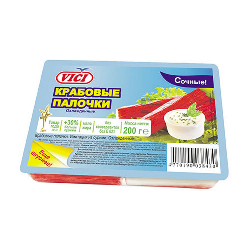 Изображение товара Крабовые Палочки Vici Охлажденные 220г