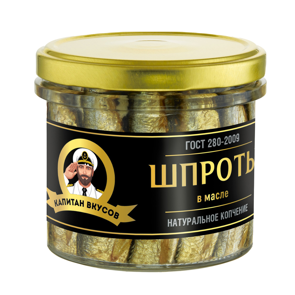 Изображение товара Шпроты КАПИТАН ВКУСОВ Штучные в масле 250 г