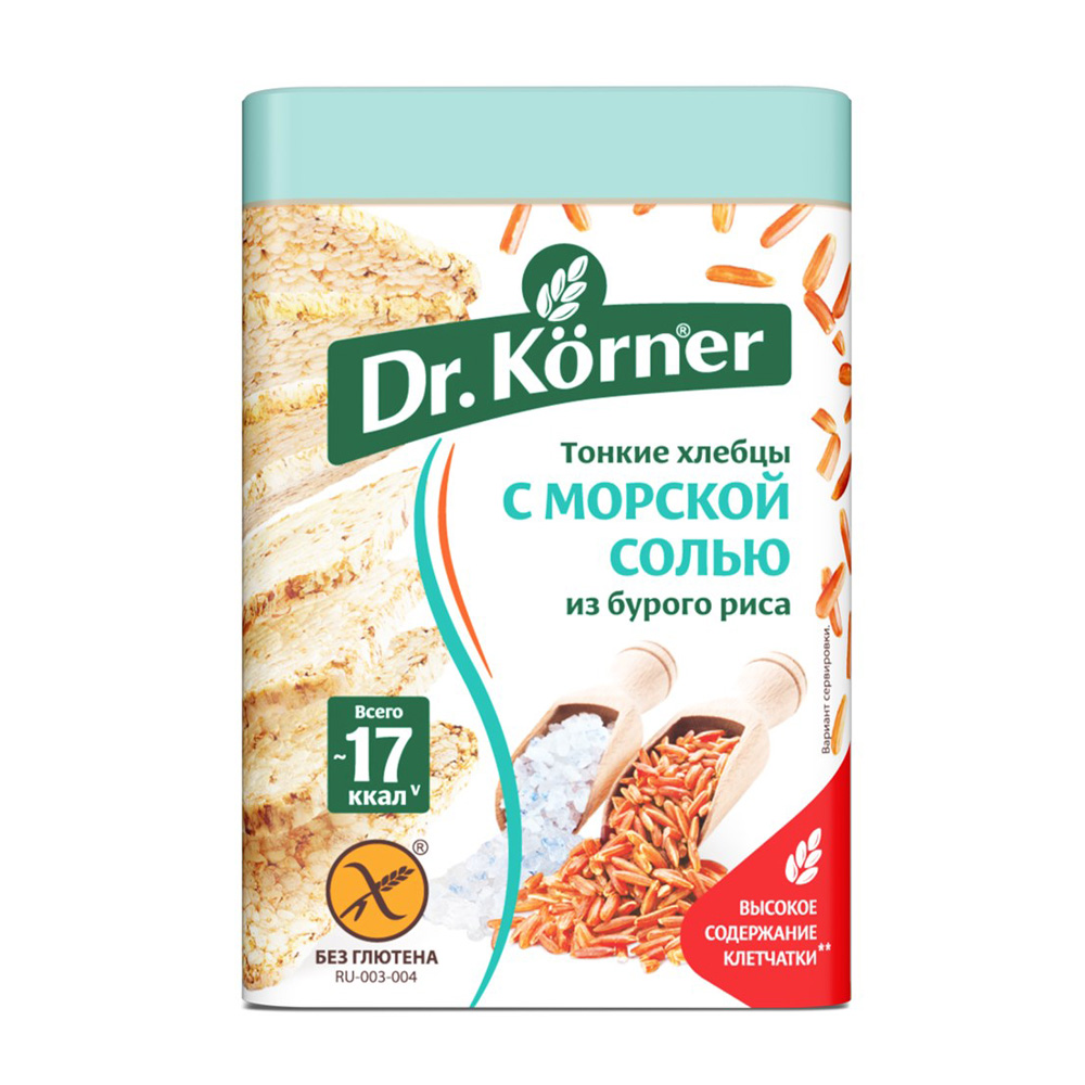 Изображение товара Хлебцы Dr.Korner Тонкие Рисовые с Морской Солью 100г