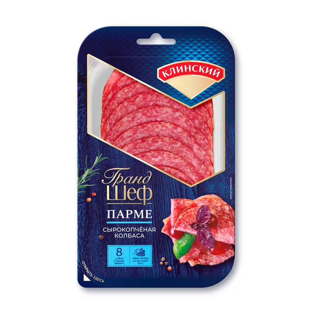 Изображение товара Колбаса Сырокопченая Клинский Парме Нарезка 85г