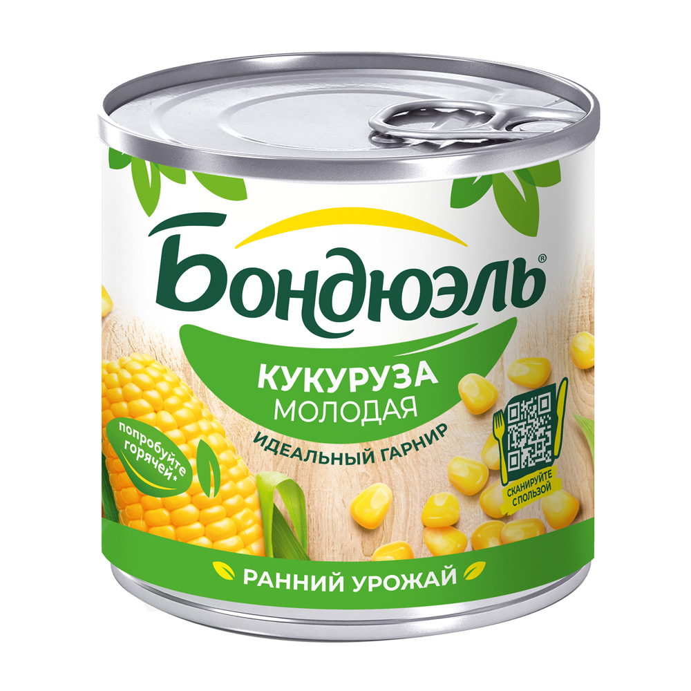 Изображение товара Кукуруза Бондюэль Молодая 170 г консервированная
