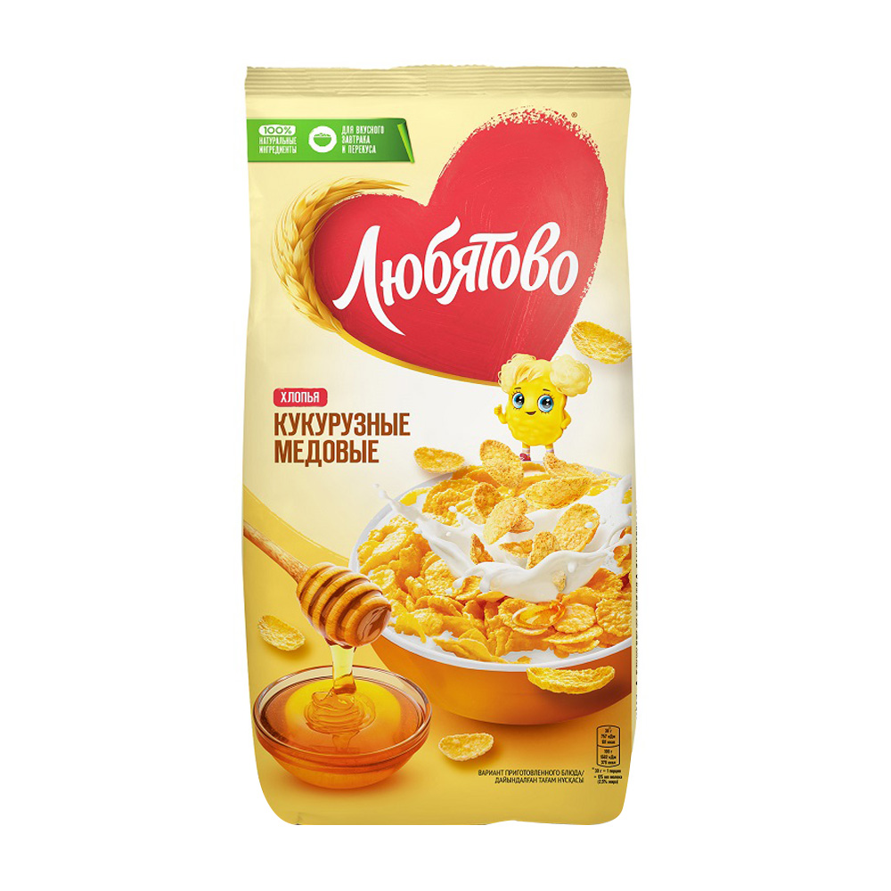 Купить хлопья кукурузные любятово медовые 250г с доставкой на дом в ...