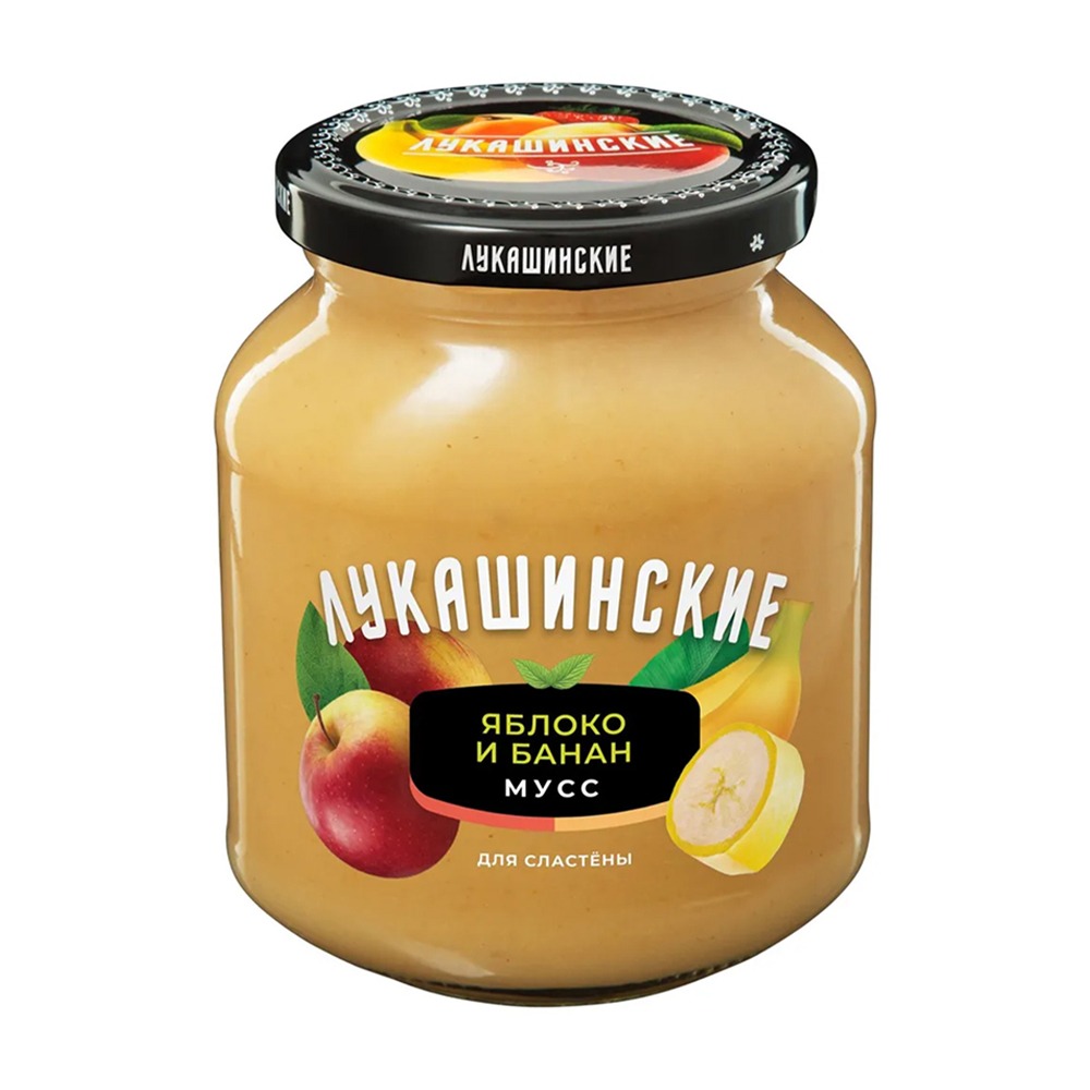 Изображение товара Мусс Лукашинские Яблоко и Банан 370г