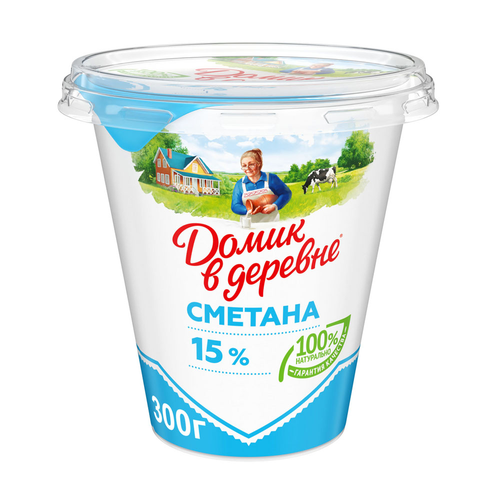 Купить сметана домик в деревне 15% 300г с доставкой на дом в магазине SPAR