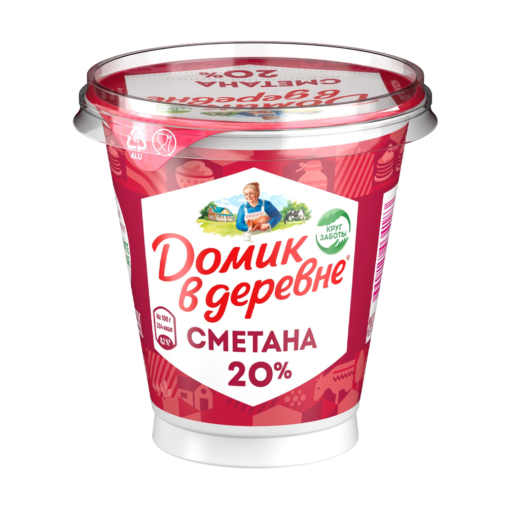 Купить сметана домик в деревне 20% 300г с доставкой на дом в магазине SPAR