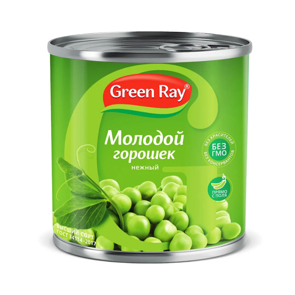 Изображение товара Горошек Зеленый Green Ray 425мл ж/б