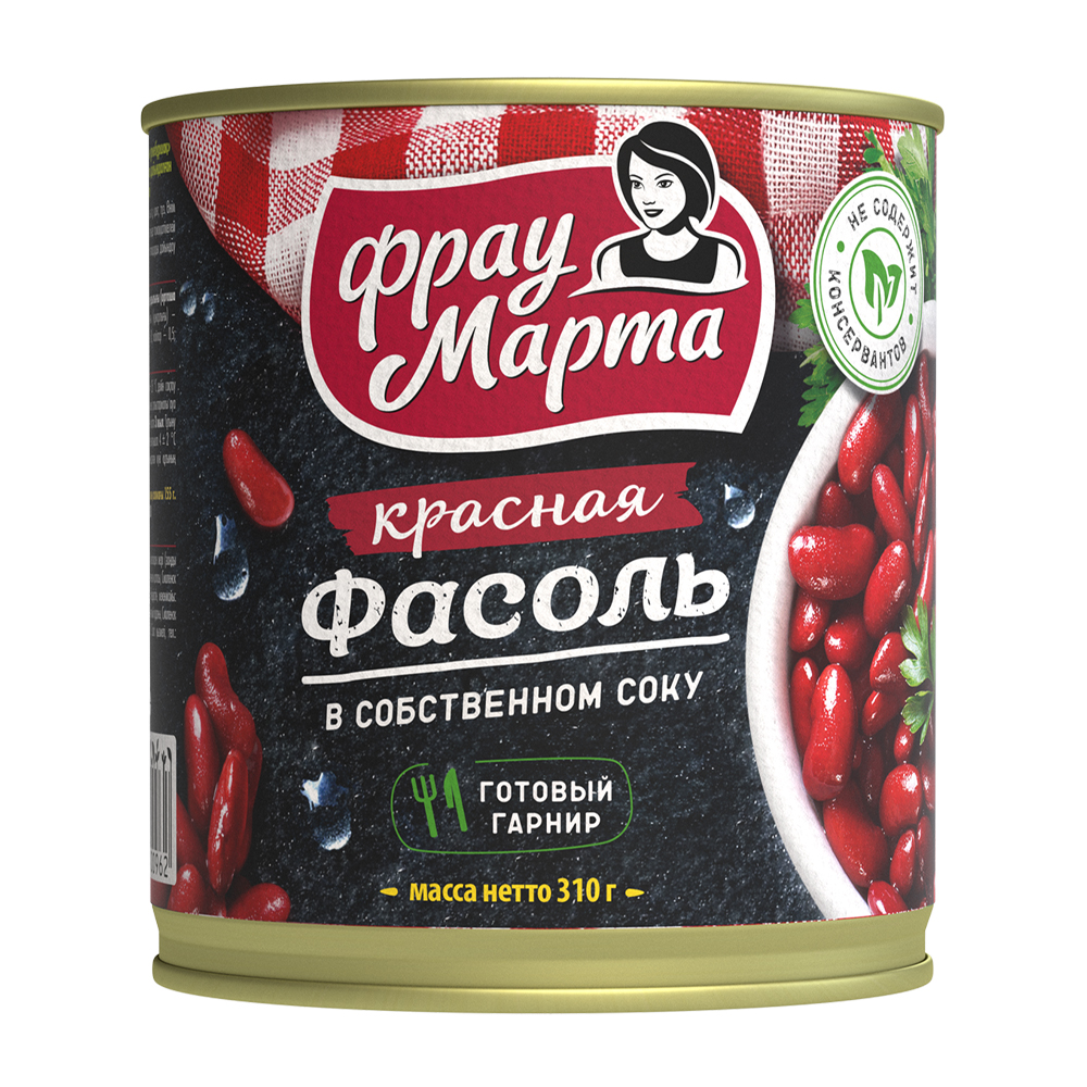 Изображение товара Фасоль Красная Фрау Марта в Собственном Соку 310г ж/б