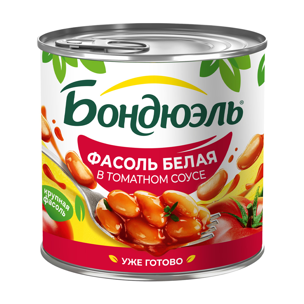 Изображение товара Фасоль Белая Бондюэль в Томатном Соусе 425мл ж/б