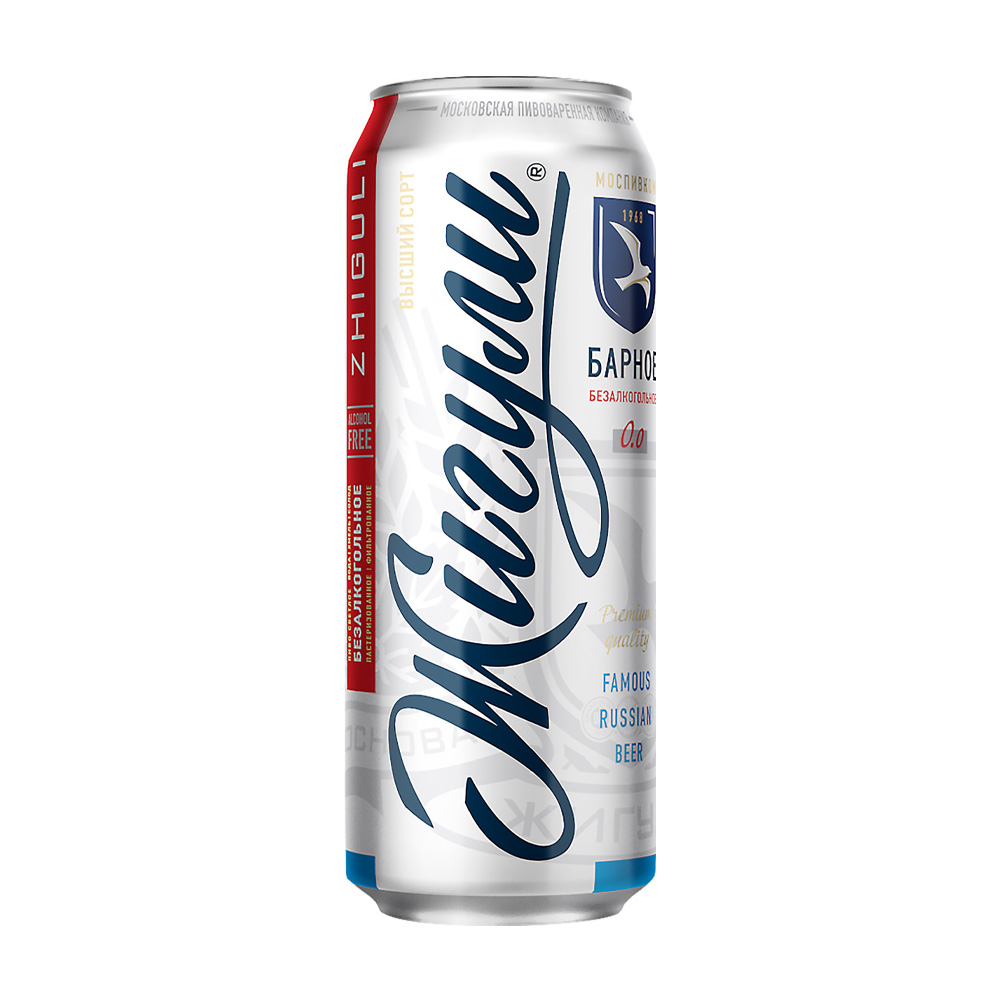 Изображение товара Пиво Жигули Барное Светлое Безалкогольное 0,45л ж/б