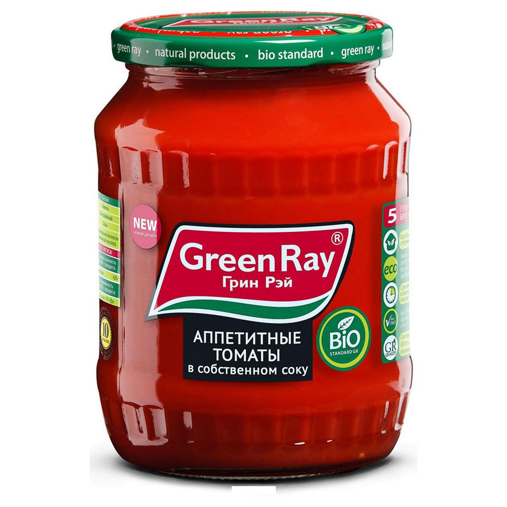 Изображение товара Томаты Green Ray Кубанские в собственном соку 720 мл