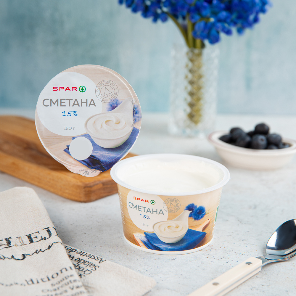 Изображение товара Сметана SPAR 15% 180г