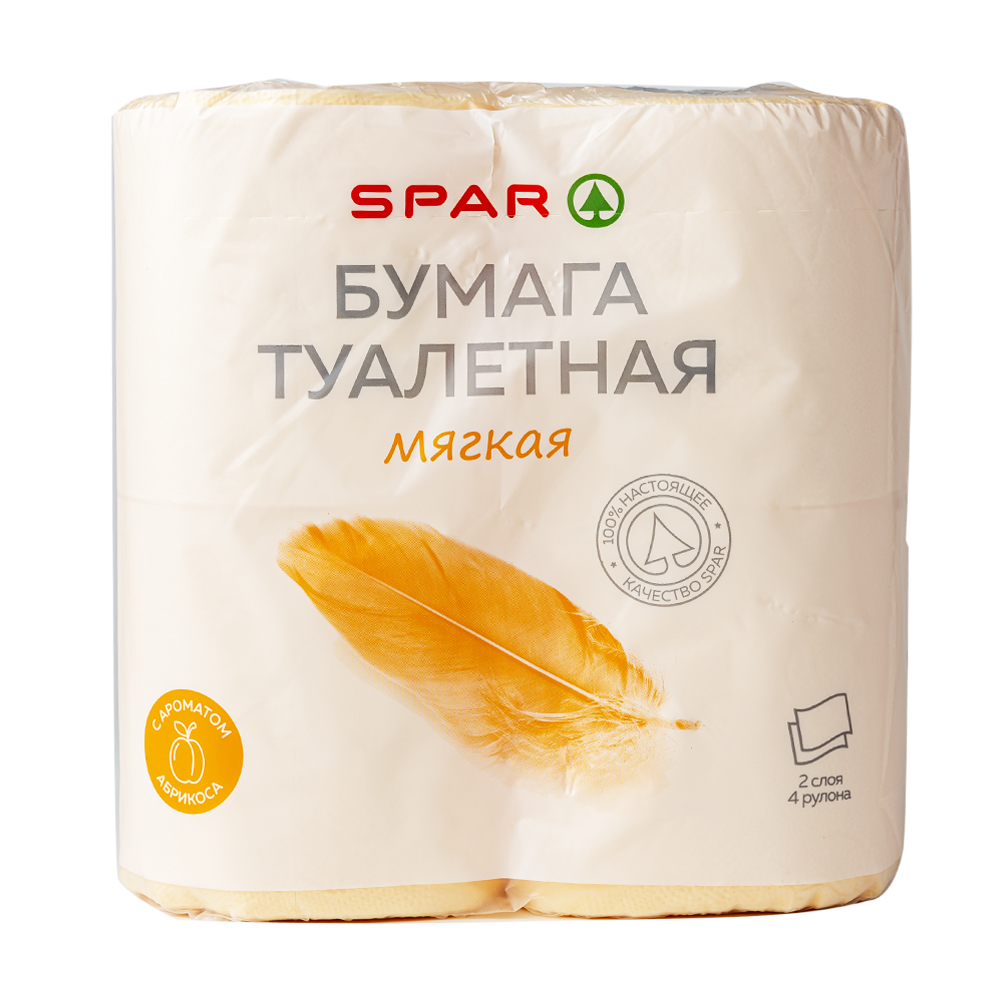 Изображение товара Туaлетная Бумага SPAR Абрикос 2 Слоя 4шт