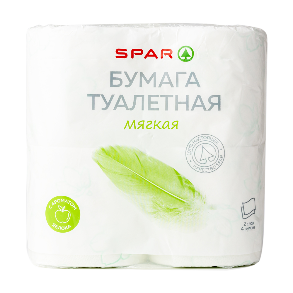 Изображение товара Туaлетная Бумага SPAR Яблоко 2 Слоя 4шт