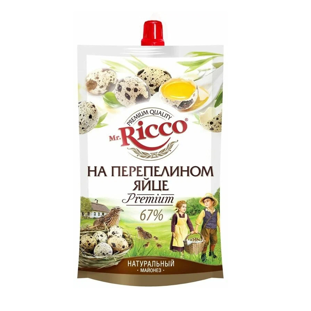 Купить майонез mr.ricco на перепелином яйце 67% 205г дой-пак с ...