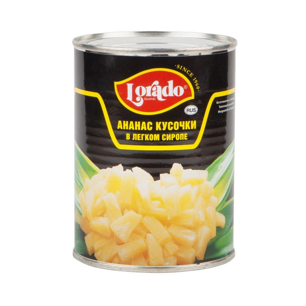 Изображение товара Ананасы Lorado Кусочки в Сиропе 580мл ж/б