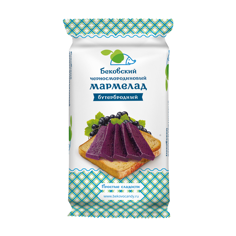 Изображение товара Мармелад Бековский Черносмородиновый Бутербродный 270г