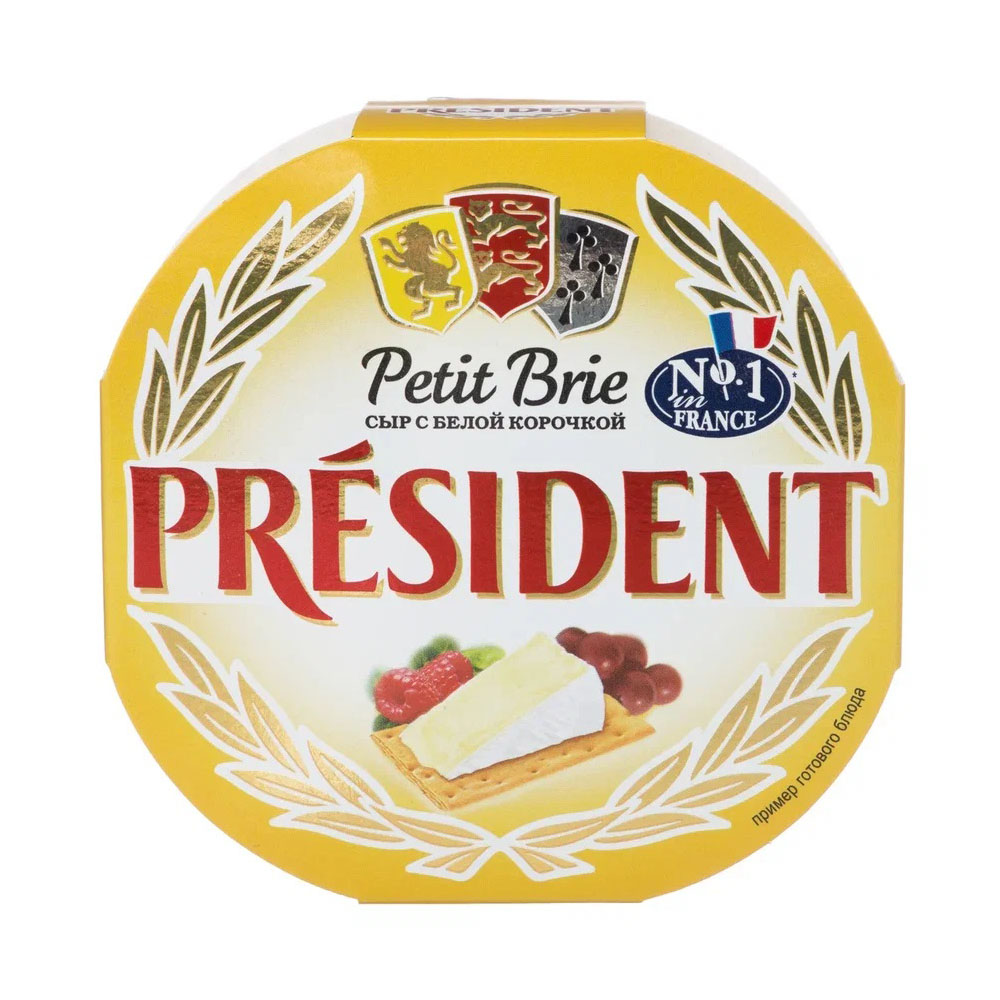 Изображение товара Сыр President Petit Brie с Белой Корочкой 60% 125г
