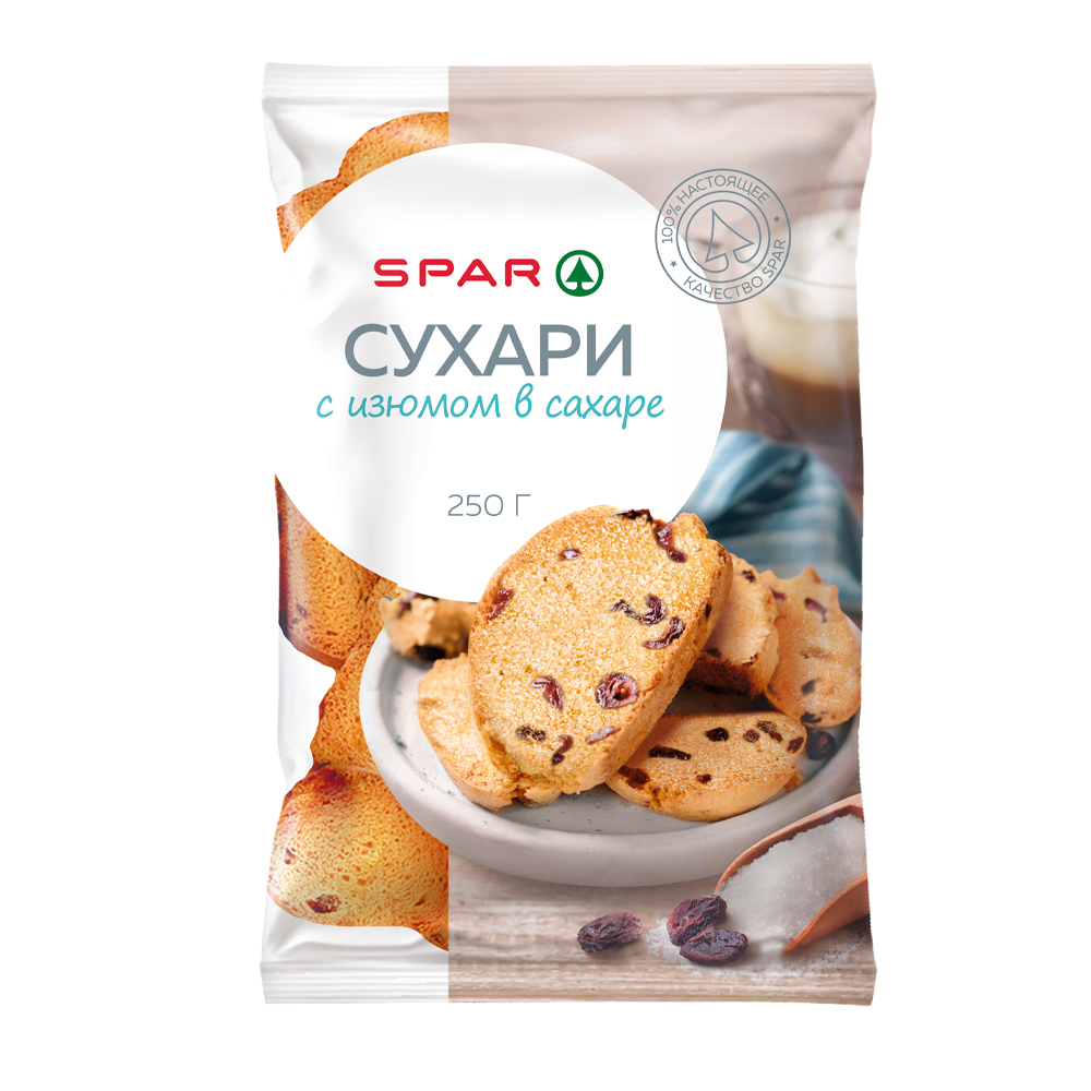 Купить сухари spar с изюмом в сахаре 250г с доставкой на дом в магазине SPAR