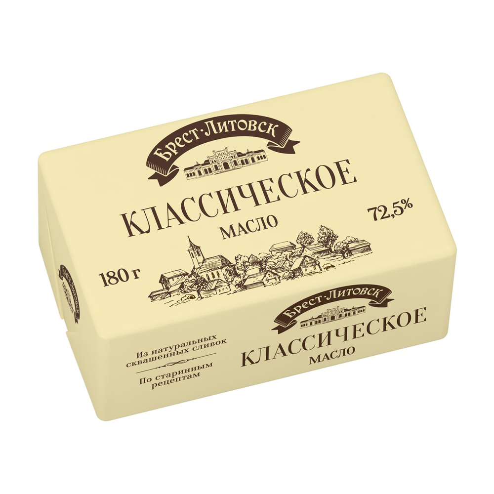 Купить масло сливочное брест-литовск 72,5% 180г с доставкой на дом в  магазине SPAR