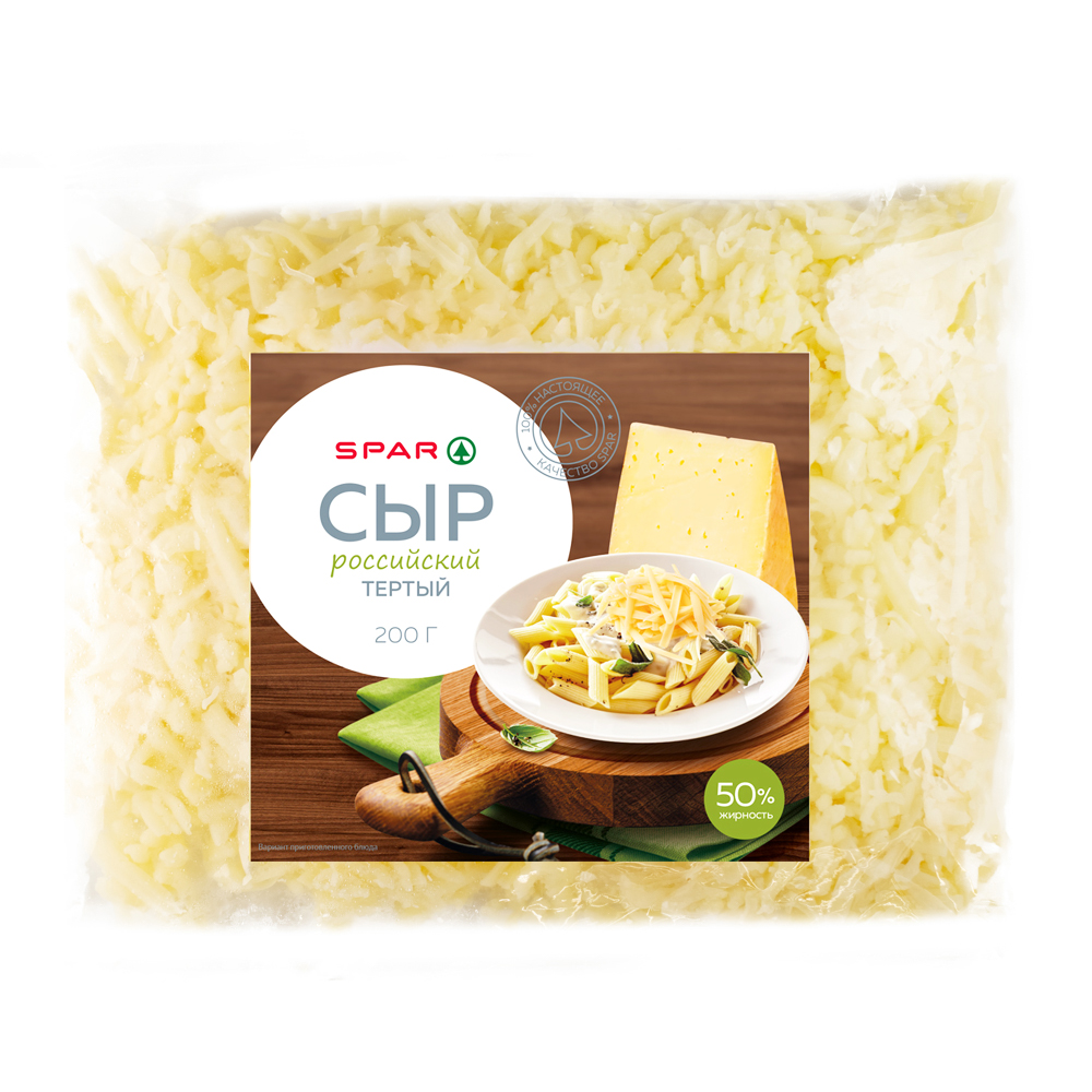 Изображение товара SPAR Российский Тертый сыр 50% 200 г